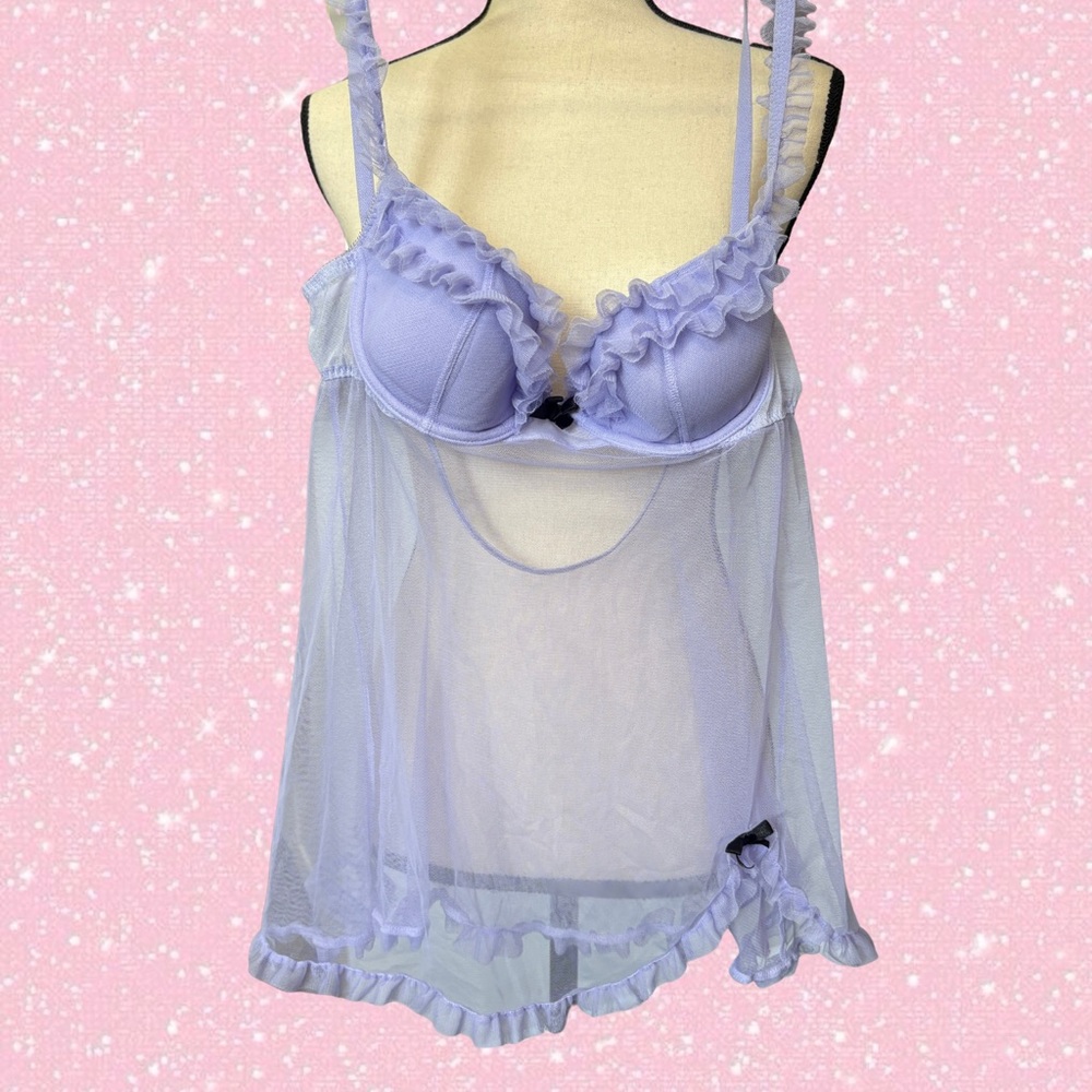 2004 VICTORIA’s SECRET Lavender Ruffle Babydoll Lingerie